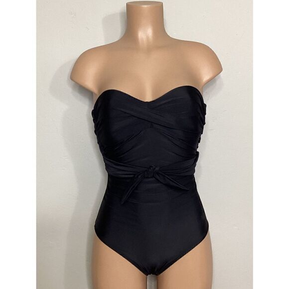 New. Pilyq black bandeau multi-way swimsuit with tummy control - Picture 4 of 14
